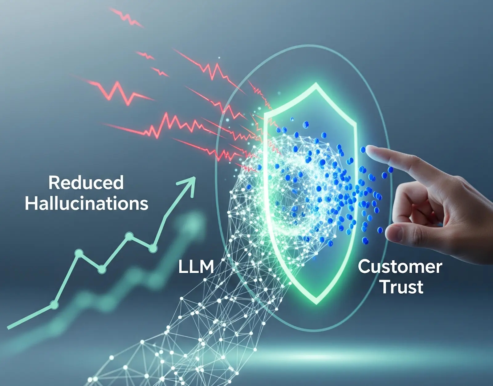 Diagram showing evaluation weights for accuracy, abstention, and error in an LLM system